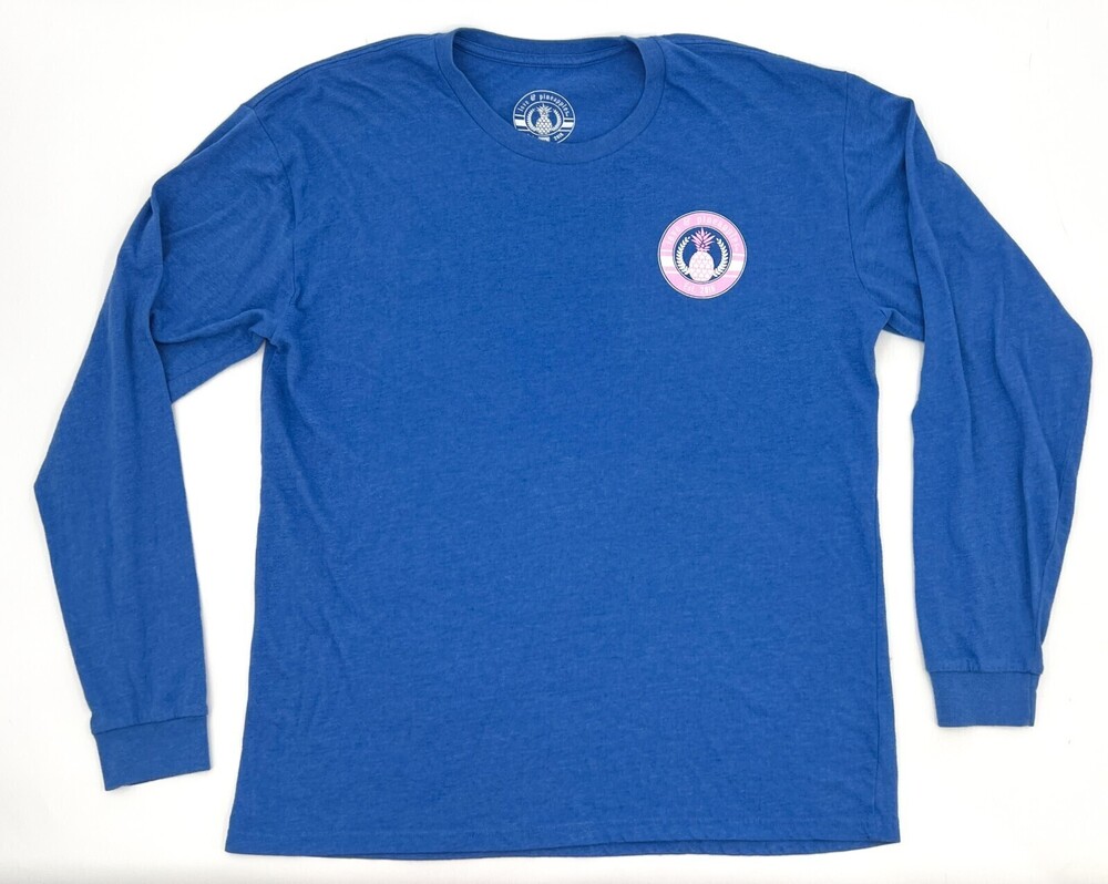 Love & Pineapples Shirt Womens Extra Large Blue Long Sleeve Graphic T-Shirt